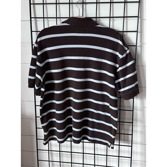 Y2K Crest by Tommy Hilfiger SS Polo Shirt Men’s XL Brown Blue Preppy - Picture 4 of 8